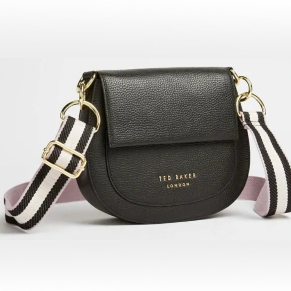 Ted Baker AMALI Black Leather Round Bag with Crossbody strap